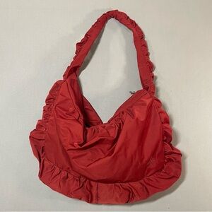 Rainforest Weatherproof Ruched Shoulder Bag; Water Resistant Material - Burgundy